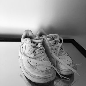 White Air Force ones for a toddler in a size 11c